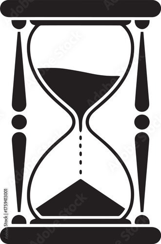 Classic hourglass silhouette symbolizing time passage and countdown metaphor for urgency business concept deadline clock vector