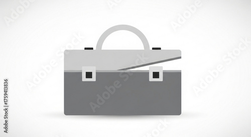 Isolated gray toolbox vector illustration for equipment storage and carrying tools and hardware supplies