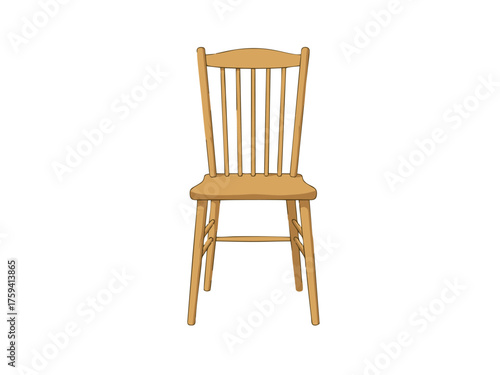 wooden chair isolated on white