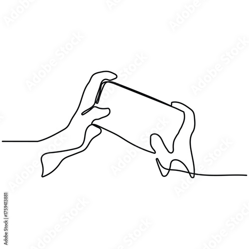 logo design abstract vector flat continuous line playing smartphone games