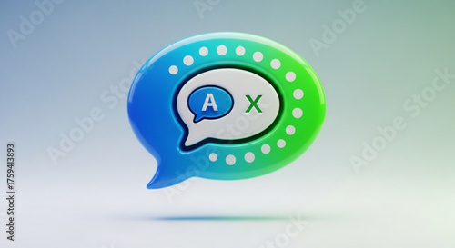 Translate language app icon with speech bubble vector graphic for communication and localization services design