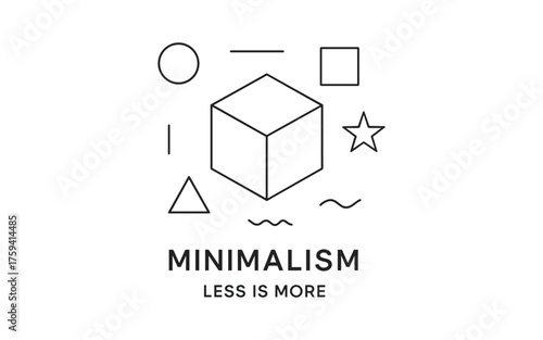 Minimal geometry concept with simple shapes and message