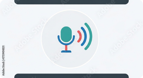 Microphone voice recording sound audio podcast communication broadcasting technology studio equipment icon