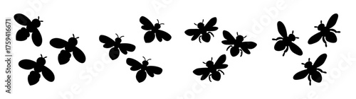 A swarm of busy bees buzzing gracefully through the air capturing the essence of nature's hard work and pollination