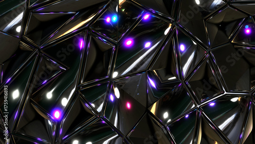 Black mosaic background, sh...