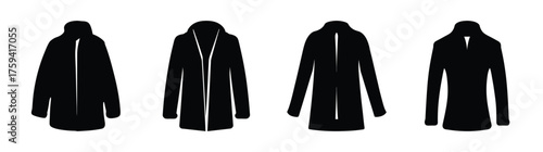 Fourstylizedblackcoatscollectionfashionapparelclothinggarmentsouterwearwinterweardesignideas