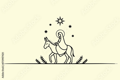 Nativity Scene Outline, religious christmas