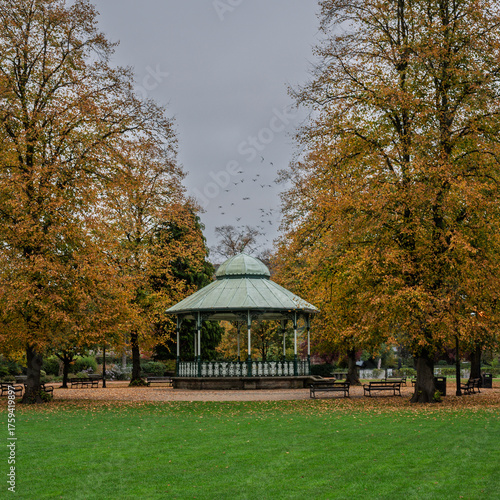 The bandstand in Hall Leys park, Matlock Derbyshire.