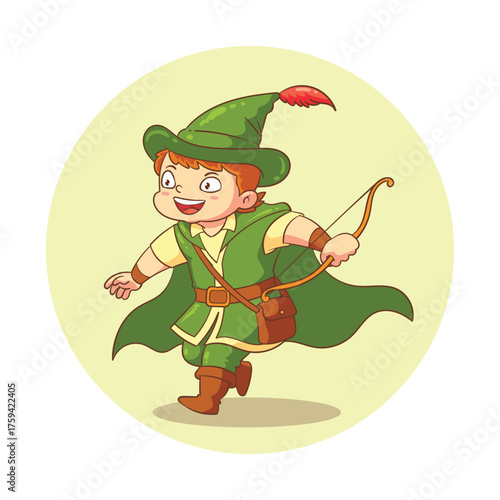 cute robin hood character illustration