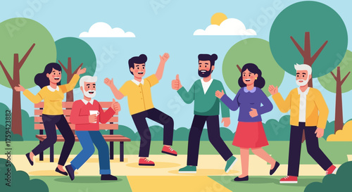 Group of People Enjoying Time Together in the Park.