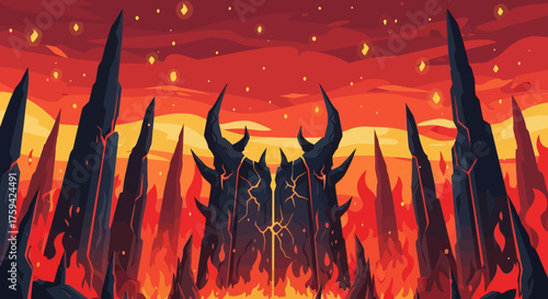 Infernal Gate to the Underworld with Horned Portal.