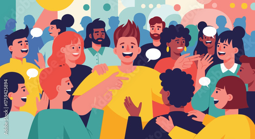 Diverse Group of People Socializing and Interacting.