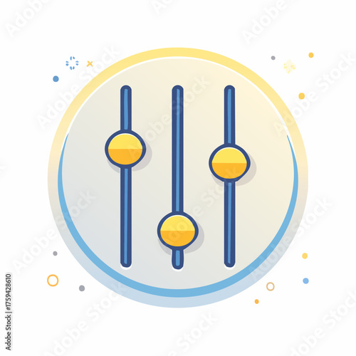 Audio Mixer Controls Icon for Sound Adjustment and Equalization.