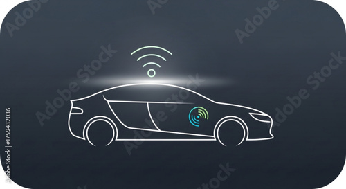 A sleek autonomous vehicle with advanced sensor technology, showcasing the future of transportation and smart city connectivity