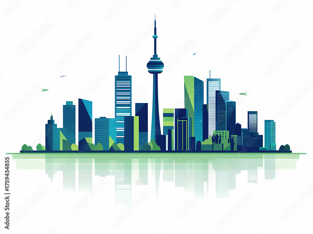 Obraz premium Toronto Skyline Modern Illustration