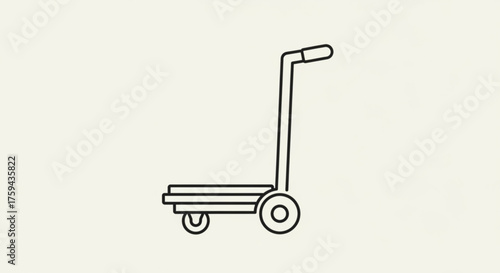 A simple line drawing of a platform hand truck for use in a variety of design projects and applications