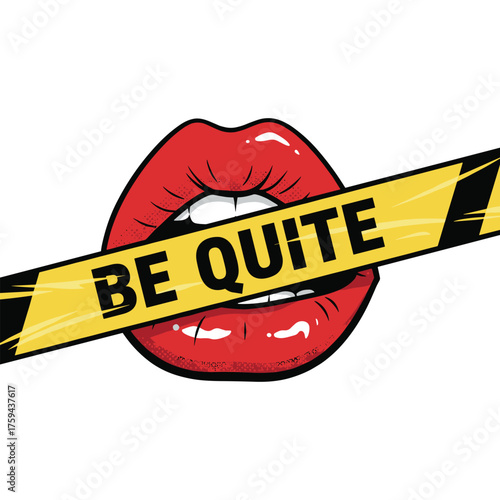 Pop Art Red Lips and Be quite Tape