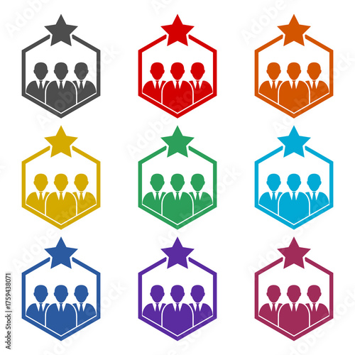 Customer satisfaction and experience icon isolated on white background. Set icons colorful