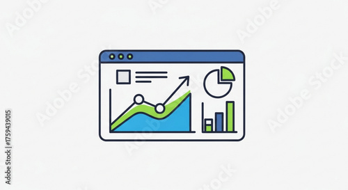 Data analytics dashboard with charts and graphs showing business performance and financial analysis metrics report