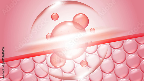 Bild auf Leinwand Active Ingredients Penetrating Dermal Layers for Skin Repair
