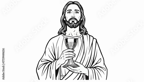 Illustrative depiction of Jesus Christ holding a chalice, a symbol of faith and spirituality