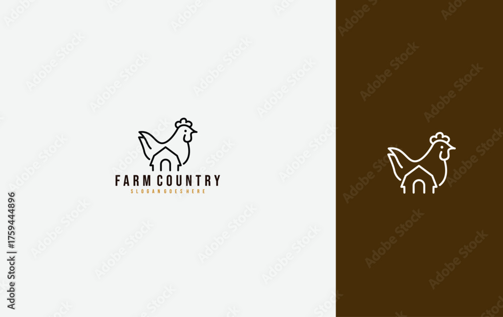 Fototapeta premium Farming house animal badge logo .vector illustration, isolated design template