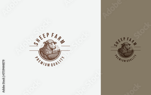 Farming house animal  badge logo .vector illustration, isolated design template