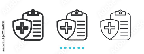 Health insurance icon. Thin line icon vector