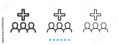 Family insurance icon. Thin line icon vector