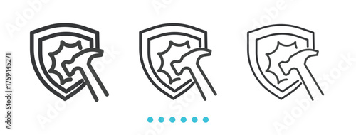 Protection insurance icon. Thin line icon vector