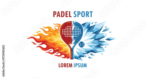 Padel Sport Racket Between Ice and Fire for a Dynamic Graphic Concept 50