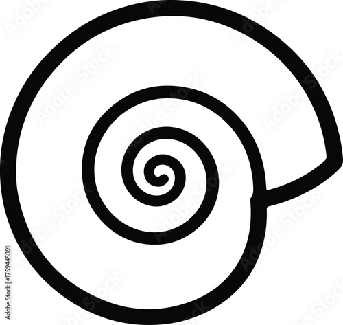 Vector Seashell minimalist simple line drawing silhouette illustration