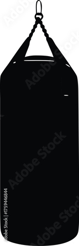 Heavy bag silhouette symbol. Fitness and gym equipment vector