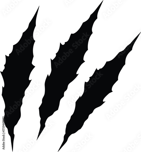 Vector animal claw mark. Monster scratches silhouette graphic