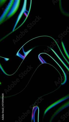 Abstract colorful waves on black background dark background, modern design, digital art