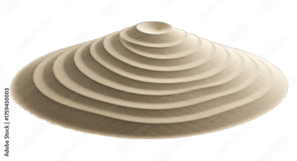 Naklejka premium Shell with concentric textured ridges, beige color on a dark background