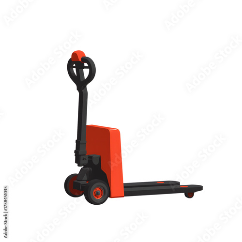 Flat vector pallet jack on transparent background, minimal design concept