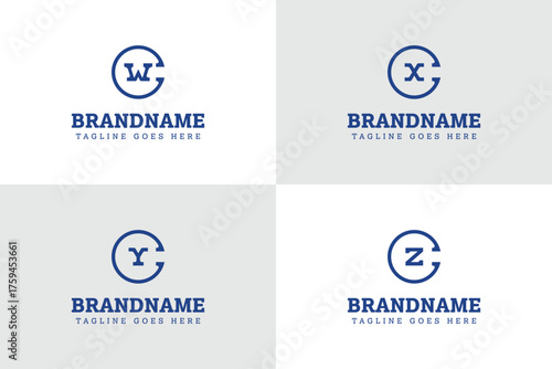 Letters CW CX CY CZ Monogram Logo Set, for WC XC YC ZC initials