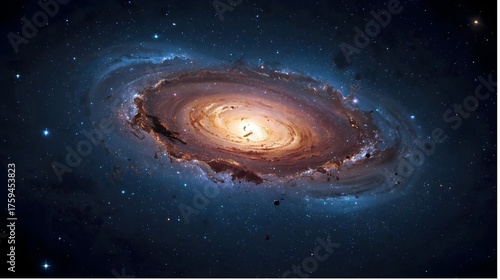 Explore the stunning beauty of a distant galaxy with swirling nebulae and vibrant starlight, ideal for cosmic backgrounds and imaginative projects