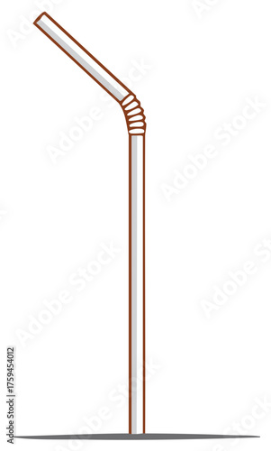 Plastic drinking straw with bendable joint and outline
