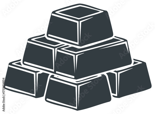 Stacked Gold Bars Illustration Wealth Treasure Shiny Bullion Ingot Isolated