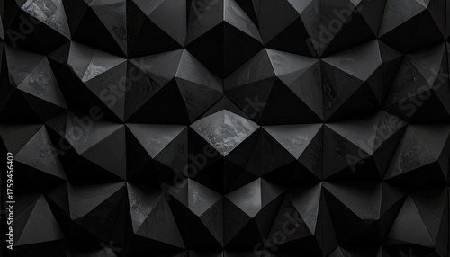 Abstract Black Geometric Pattern: Dark Triangular Texture