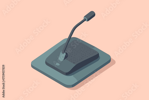 Panel vector design geometric as microphone pastel boundary flat minimalist illustration desk