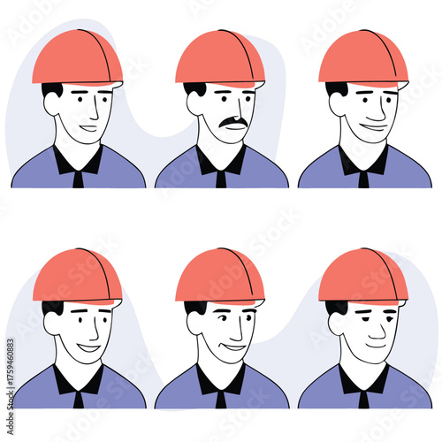 set of funny cartoon builder