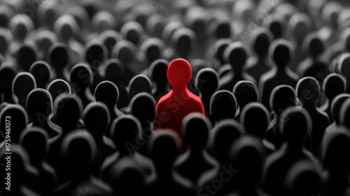 personalized customer experience. A single red figure stands out among a crowd of black silhouettes.