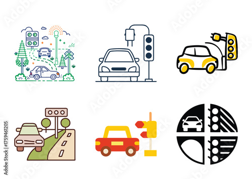 Smart traffic control system autonomous car charging station electric vehicle infrastructure signal lights urban mobility solutions