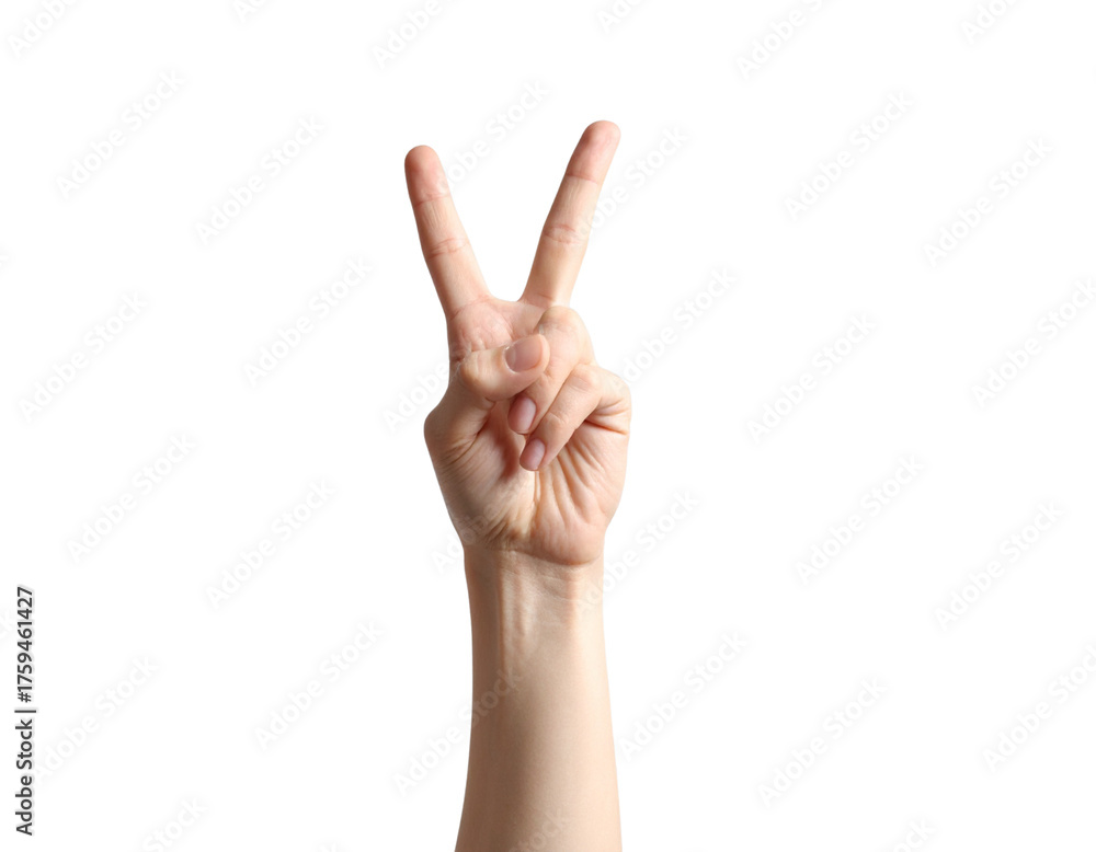 Fototapeta premium isolated hand symbol forming a peace