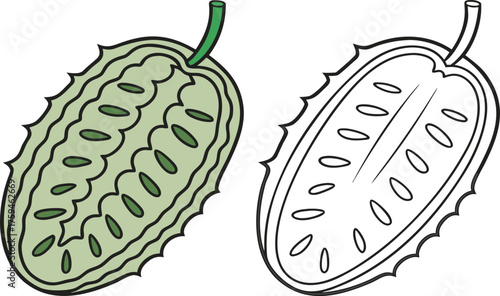 Vector illustration icon design of fresh vegetable food, featuring cucumber and eggplant