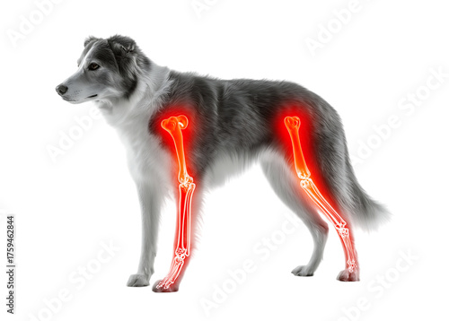 Canine Orthopedic Pain and Joint Inflammation isolated on a transparent background