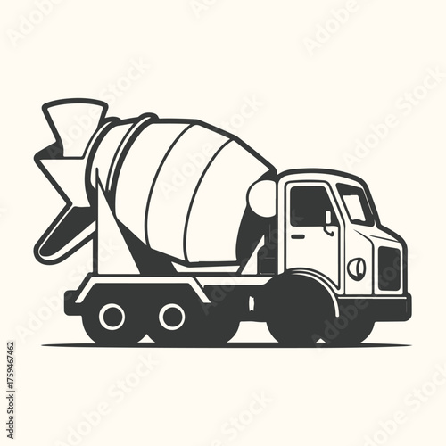 Vector art of concrete mixer truck illustration, a construction vehicle for mixing and transporting concrete